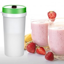 Mini Blender Portabil, Compact SIKS, Electric, Incarcare USB, 4 Lame, Capacitate 300 ml, Verde / Alb
