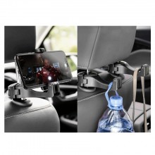 Suport Auto SIKS pentru Telefon, Prindere pe Tetiera, Utilizare Multipla, Reglabil, Negru