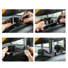 Suport Auto SIKS pentru Telefon, Prindere pe Tetiera, Utilizare Multipla, Reglabil, Negru