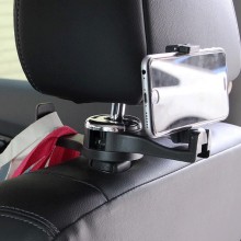 Suport Auto SIKS pentru Telefon, Prindere pe Tetiera, Utilizare Multipla, Reglabil, Negru
