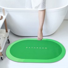 Covor de Baie Antiderapant SIKS, Model „Bathroom”, Oval, 90 x 60 cm, Verde