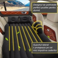 Saltea Auto Gonflabila SIKS Pentru Bancheta, Potrivita Pentru Calatorii, Negru Saltea Auto Gonflabila SIKS Pentru Bancheta, Potrivita Pentru Calatorii, Negru