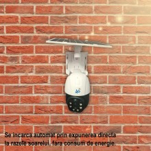 Camera De Supraveghere Video SIKS Cu SIM, 5MP, Conexiune 4G, Incarcare Solara, Acumulatori Inclusi 8000 mAh, PTZ, LAN, Micro ...
