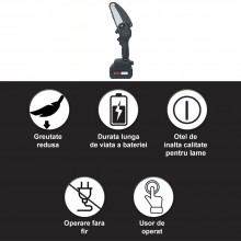 Mini Ferastrau SIKS cu Acumulator Pentru Prelucrarea Lemnului, Acumulator 48W, Negru, 6 inch