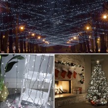 Instalatie De Craciun Liniara SIKS, 100 m, 1000 LED -uri, Cu 8 Jocuri de Lumini, Pentru Exterior/Interior, Fir Verde Inchis, ... Instalatie De Craciun Liniara SIKS, 100 m, 1000 LED -uri, Cu 8 Jocuri de Lumini, Pentru Exterior/Interior, Fir Verde Inchis, ...