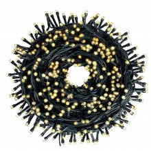 Instalatie De Craciun Liniara SIKS, 100 m, 1000 LED -uri, Cu 8 Jocuri de Lumini, Pentru Exterior/Interior, Fir Verde Inchis, ...