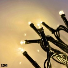 Instalatie De Craciun Liniara SIKS, 100 m, 1000 LED -uri, Cu 8 Jocuri de Lumini, Pentru Exterior/Interior, Fir Verde Inchis, ...