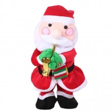 Jucarie SIKS Interactiva Mos Craciun Muzical Cu Saxofon, Canta, Danseaza, Imita, Educativ, Joc De Lumini, 30 cm, Cu Baterii