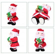 Jucarie SIKS Interactiva Mos Craciun Muzical Cu Saxofon, Canta, Danseaza, Imita, Educativ, Joc De Lumini, 30 cm, Cu Baterii