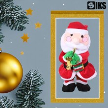 Jucarie SIKS Interactiva Mos Craciun Muzical Cu Saxofon, Canta, Danseaza, Imita, Educativ, Joc De Lumini, 30 cm, Cu Baterii