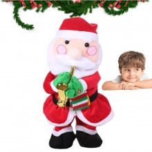 Jucarie SIKS Interactiva Mos Craciun Muzical Cu Saxofon, Canta, Danseaza, Imita, Educativ, Joc De Lumini, 30 cm, Cu Baterii