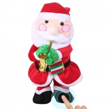 Jucarie Interactiva EDAR Mos Craciun Muzical Cu Saxofon, Canta, Danseaza, Imita, Educativ, Joc De Lumini, 30 cm, Cu Baterii
