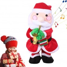 Jucarie Interactiva EDAR Mos Craciun Muzical Cu Saxofon, Canta, Danseaza, Imita, Educativ, Joc De Lumini, 30 cm, Cu Baterii