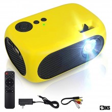 Mini Video Proiector SIKS, Super HD 1080P, Portabil, LED, Full Color, 1200 Lumeni, Interfata HDMI si USB, Cu Telecomanda, Hom...