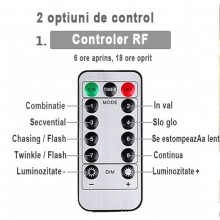 Instalatie De Craciun SIKS, 3 M X 3 M, Model Plasa USB, 8 Moduri, 300 Leduri, Rezistenta La Apa, Luminozitate Reglabila, Cu T...
