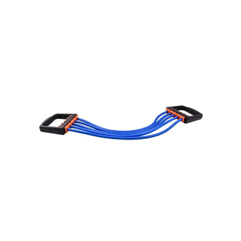 Extensor cu 5 Corzi SIKS, pentru sala, Antrenamente, Cauciuc, Albastru