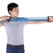 Extensor cu 5 Corzi SIKS, pentru sala, Antrenamente, Cauciuc, Albastru