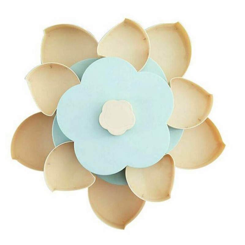Cutie SIKS Pentru Servire Bomboane, Fructe Uscate, Alune, Gustari Sau Bijuterii, In Forma De Floare, Cu Compartiment Rotativ,...