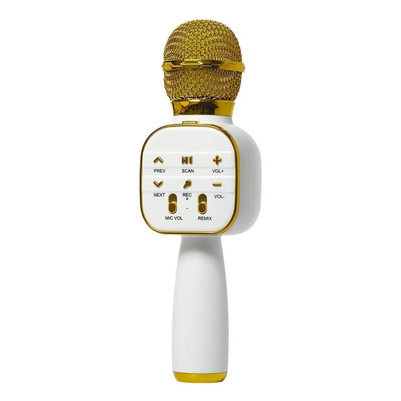 Microfon Karaoke Wireless SIKS, Portabil, Boxa Integrata, Card Micro SD, USB, Radio FM, Inregistrare, Multifunctional, Alb - ...