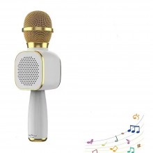 Microfon Karaoke Wireless SIKS, Portabil, Boxa Integrata, Card Micro SD, USB, Radio FM, Inregistrare, Multifunctional, Alb - ...