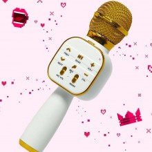Microfon Karaoke Wireless SIKS, Portabil, Boxa Integrata, Card Micro SD, USB, Radio FM, Inregistrare, Multifunctional, Alb - ...