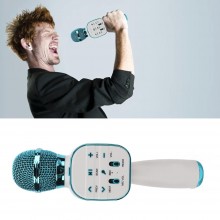 Microfon Karaoke Wireless SIKS, Portabil, Boxa Integrata, Card Micro SD, USB, Radio FM, Inregistrare, Multifunctional, Alb - ...