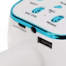 Microfon Karaoke Wireless SIKS, Portabil, Boxa Integrata, Card Micro SD, USB, Radio FM, Inregistrare, Multifunctional, Alb - ...
