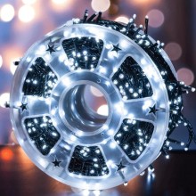 Instalatie De Craciun LED EDAR, Liniara Interior/Exterior, Rola 100m, 8 Jocuri De Lumini, Alb Rece