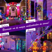 Rola Instalatie de Craciun Liniara EDAR, 8 Jocuri de Lumini Interschimbabile, Alimentare La Priza Pentru Interior/Exterior, R... Rola Instalatie de Craciun Liniara EDAR, 8 Jocuri de Lumini Interschimbabile, Alimentare La Priza Pentru Interior/Exterior, R...