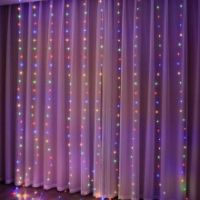 Plasa cu Lumini EDAR Tip Instalatie de Craciun, Lungime 3 m, Multicolora, Alimentare USB, 8 Moduri de Iluminare, Control Prin...