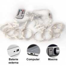 Plasa cu Lumini EDAR Tip Instalatie de Craciun, Lungime 3 m, Multicolora, Alimentare USB, 8 Moduri de Iluminare, Control Prin...
