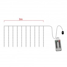 Plasa cu Lumini EDAR Tip Instalatie de Craciun, Lungime 3 m, Multicolora, Alimentare USB, 8 Moduri de Iluminare, Control Prin...