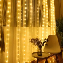Instalatie De Craciun EDAR, Model Plasa USB, 8 Moduri, Perdea Alb Cald, Rezistenta La Apa, Luminozitate Reglabila, Control pr...
