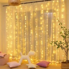 Instalatie De Craciun EDAR, Model Plasa USB, 8 Moduri, Perdea Alb Cald, Rezistenta La Apa, Luminozitate Reglabila, Control pr...