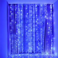 Instalatie De Craciun EDAR, Model Plasa USB, 8 Moduri, Perdea Albastra, Rezistenta La Apa, Luminozitate Reglabila, Control pr...