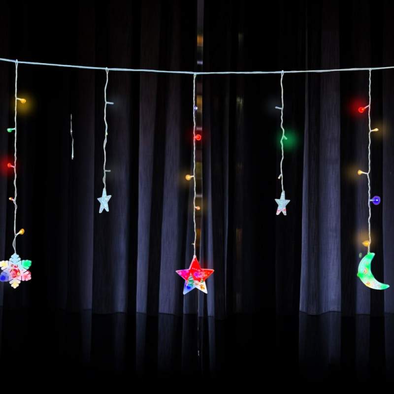 Instalatie Craciun SIKS, Perdea “Merry Christmas”, 5 Ornamente de Craciun + 5 Stelute, 3 M, Interconectabila, Multicolora Instalatie Craciun SIKS, Perdea “Merry Christmas”, 5 Ornamente de Craciun + 5 Stelute, 3 M, Interconectabila, Multicolora