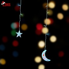 Instalatie Craciun SIKS, Perdea “Merry Christmas”, 5 Ornamente de Craciun + 5 Stelute, 3 M, Interconectabila, Multicolora