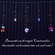 Instalatie Craciun SIKS, Perdea “Merry Christmas”, 5 Ornamente de Craciun + 5 Stelute, 3 M, Interconectabila, Multicolora Instalatie Craciun SIKS, Perdea “Merry Christmas”, 5 Ornamente de Craciun + 5 Stelute, 3 M, Interconectabila, Multicolora