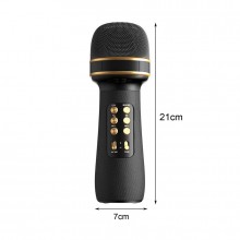 Microfon Fara Fir Karaoke SIKS, Wireless, Stereo, 4 Efecte Voce, Cu Acumulator, Boxa Integrata, Radio FM, Multifunctional, TF... Microfon Fara Fir Karaoke SIKS, Wireless, Stereo, 4 Efecte Voce, Cu Acumulator, Boxa Integrata, Radio FM, Multifunctional, TF...