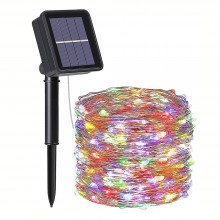 Instalatie de Craciun Liniara SIKS, 30 m, 300 LED-uri, Incarcare Solara, Cablu Cupru, Energie Prin Panou Solar, Interior/Exte...