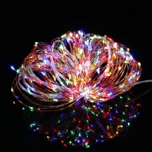 Instalatie de Craciun Liniara SIKS, 30 m, 300 LED-uri, Incarcare Solara, Cablu Cupru, Energie Prin Panou Solar, Interior/Exte...