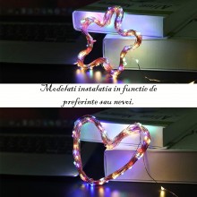 Instalatie de Craciun Liniara SIKS, 30 m, 300 LED-uri, Incarcare Solara, Cablu Cupru, Energie Prin Panou Solar, Interior/Exte...