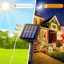 Instalatie de Craciun Liniara SIKS, 30 m, 300 LED-uri, Incarcare Solara, Cablu Cupru, Energie Prin Panou Solar, Interior/Exte...