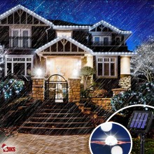 Instalatie de Craciun Liniara SIKS, 30 m, 300 LED-uri, Incarcare Solara, Cablu Cupru, Energie Prin Panou Solar, Interior/Exte...