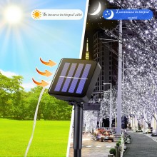 Instalatie de Craciun Liniara SIKS, 30 m, 300 LED-uri, Incarcare Solara, Cablu Cupru, Energie Prin Panou Solar, Interior/Exte...