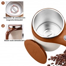 Cana Magnetica Inteligenta SIKS cu Auto-Amestecare, Cana Mixer Pentru Cafea Din Otel Inoxidabil, Electrica, Tip Termos, Cu Ca... Cana Magnetica Inteligenta SIKS cu Auto-Amestecare, Cana Mixer Pentru Cafea Din Otel Inoxidabil, Electrica, Tip Termos, Cu Ca...
