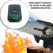 Acumulator 48V SIKS Cu 3 Pini Si Mufa De Incarcare Verticala Pentru Mini Fierastrau Electric Sau Drujba, Negru