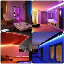 Kit Banda LED RGB SIKS cu Telecomanda, 300 LED-uri, Lungime 3m Kit Banda LED RGB SIKS cu Telecomanda, 300 LED-uri, Lungime 3m