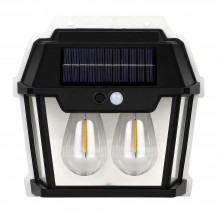 Lampa Solara de Perete SIKS Cu 2 Becuri LED, Pentru Exterior, Cu Senzor de Miscare si Lumina, Incarcare Solara, Acumulator In...