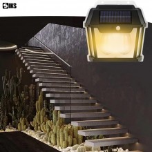 Lampa Solara de Perete SIKS Cu 2 Becuri LED, Pentru Exterior, Cu Senzor de Miscare si Lumina, Incarcare Solara, Acumulator In...
